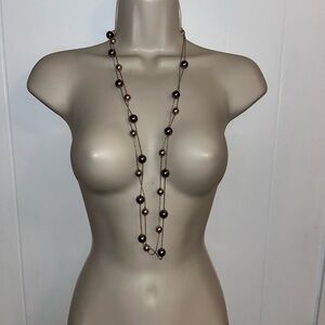 Elegant Gold and Brown Beaded Necklace